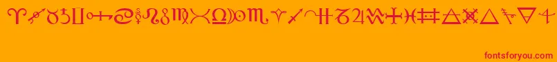 Alchemy Font – Red Fonts on Orange Background