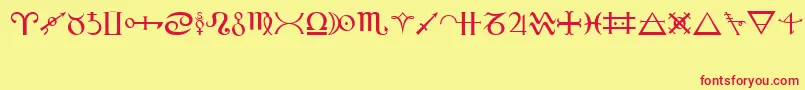 Alchemy Font – Red Fonts on Yellow Background