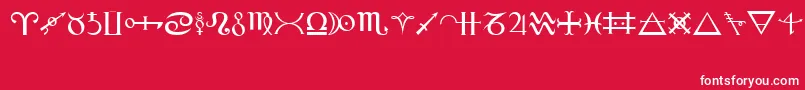 Alchemy Font – White Fonts on Red Background
