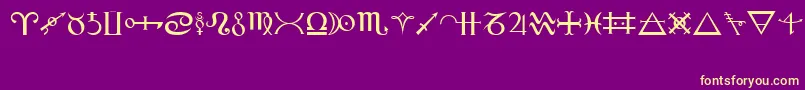 Alchemy Font – Yellow Fonts on Purple Background