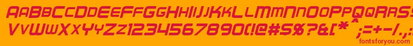 RegenItalic Font – Red Fonts on Orange Background