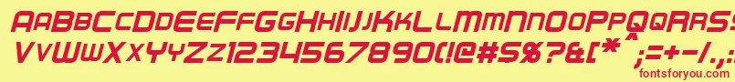 RegenItalic Font – Red Fonts on Yellow Background