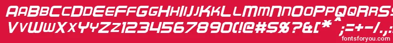 フォントRegenItalic – 赤い背景に白い文字