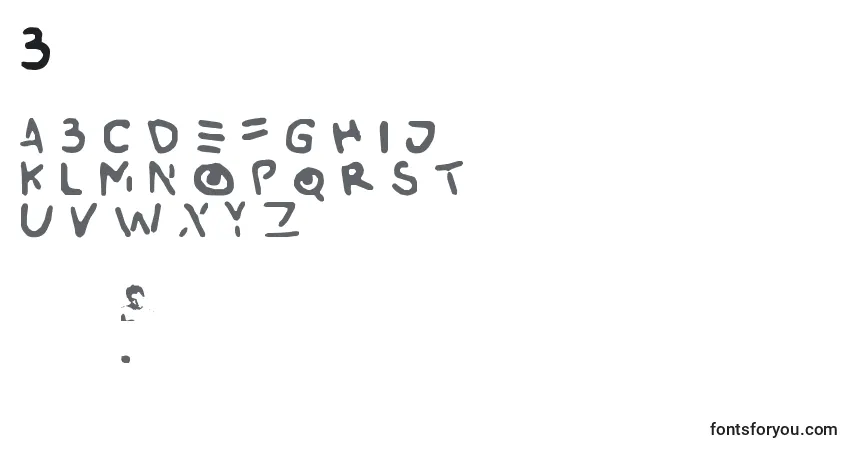 Schriftart Buried – Alphabet, Zahlen, spezielle Symbole
