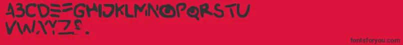 Fonte Buried – fontes pretas em um fundo vermelho