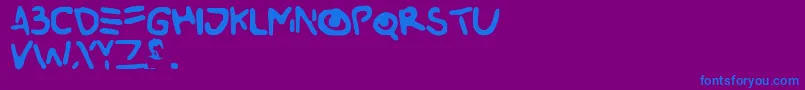 Buried-Schriftart – Blaue Schriften auf violettem Hintergrund