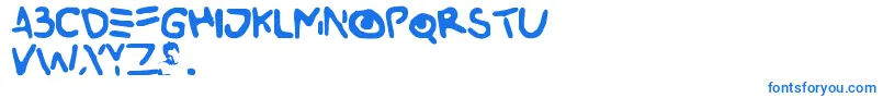 フォントBuried – 白い背景に青い文字