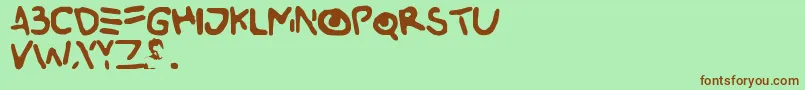 Шрифт Buried – коричневые шрифты на зелёном фоне