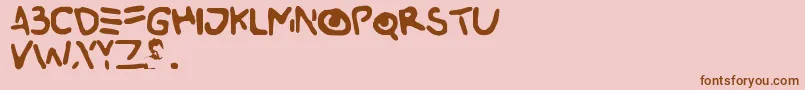 フォントBuried – ピンクの背景に茶色のフォント