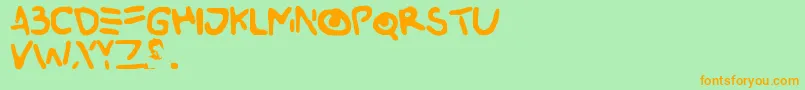 Buried Font – Orange Fonts on Green Background