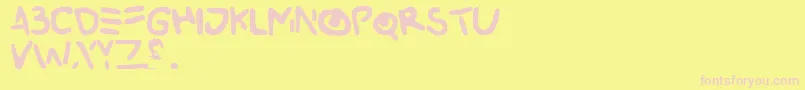 Fonte Buried – fontes rosa em um fundo amarelo