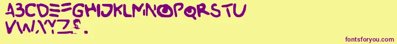 Buried Font – Purple Fonts on Yellow Background