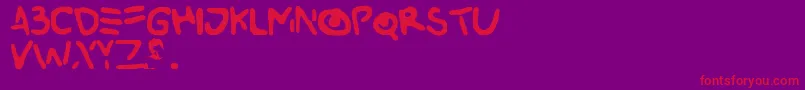 Buried Font – Red Fonts on Purple Background