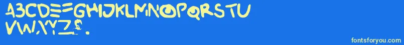 Buried Font – Yellow Fonts on Blue Background