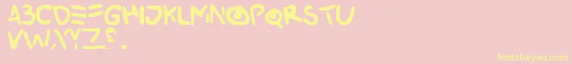 Buried Font – Yellow Fonts on Pink Background