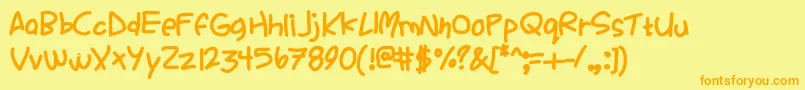 Czcionka Ackident – pomarańczowe czcionki na żółtym tle