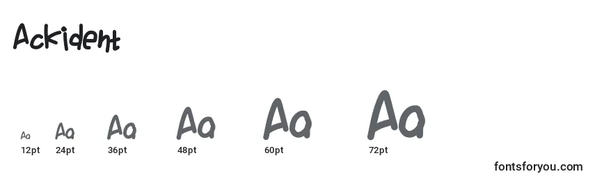 Ackident Font Sizes