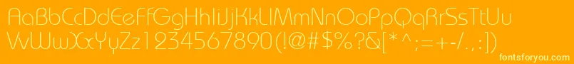 フォントBrieLight – オレンジの背景に黄色の文字