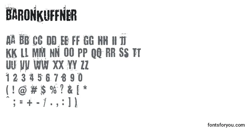BaronKuffner-fontti – aakkoset, numerot, erikoismerkit