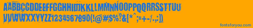Шрифт BaronKuffner – синие шрифты на оранжевом фоне