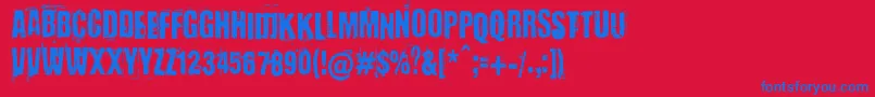 フォントBaronKuffner – 赤い背景に青い文字