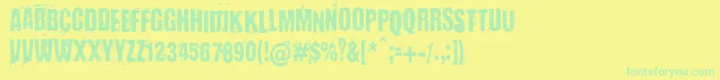 BaronKuffner Font – Green Fonts on Yellow Background