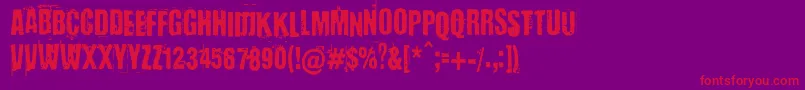 フォントBaronKuffner – 紫の背景に赤い文字