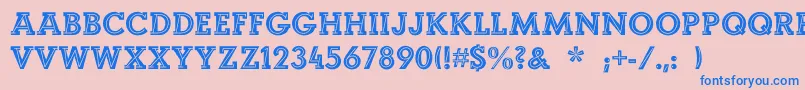 フォントLandiEcho – ピンクの背景に青い文字