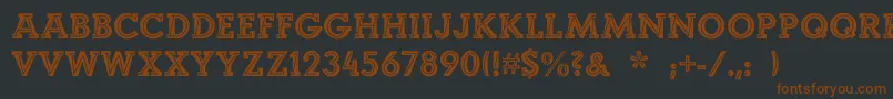 LandiEcho-fontti – ruskeat fontit mustalla taustalla