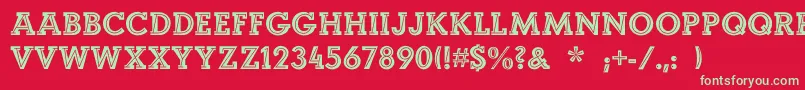 フォントLandiEcho – 赤い背景に緑の文字