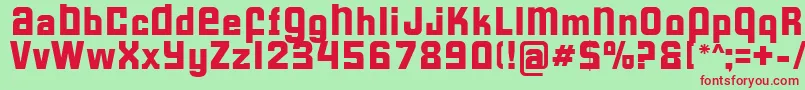 FormulaS Font – Red Fonts on Green Background