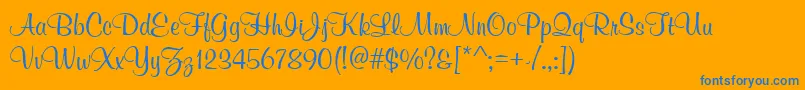 MuralScript-fontti – siniset fontit oranssilla taustalla