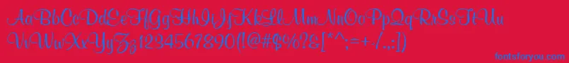 Шрифт MuralScript – синие шрифты на красном фоне