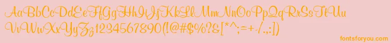 MuralScript Font – Orange Fonts on Pink Background