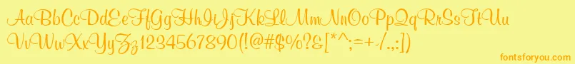 MuralScript Font – Orange Fonts on Yellow Background