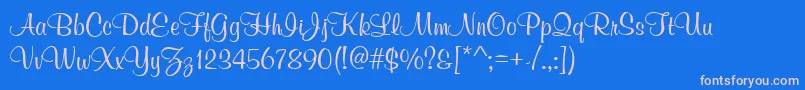 Fonte MuralScript – fontes rosa em um fundo azul