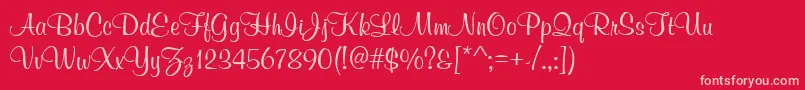 MuralScript Font – Pink Fonts on Red Background