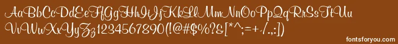MuralScript Font – White Fonts on Brown Background
