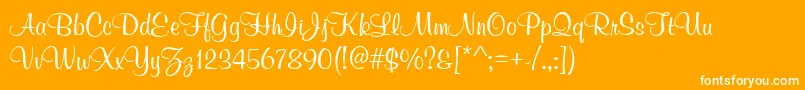 MuralScript Font – White Fonts on Orange Background