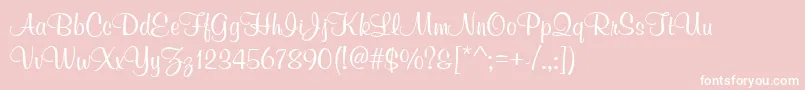 MuralScript Font – White Fonts on Pink Background