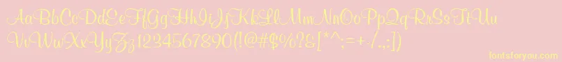 MuralScript Font – Yellow Fonts on Pink Background