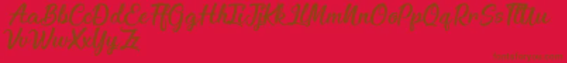 EnchantingCelebrations Font – Brown Fonts on Red Background