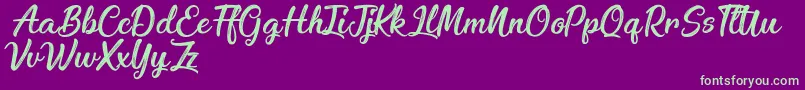 EnchantingCelebrations Font – Green Fonts on Purple Background