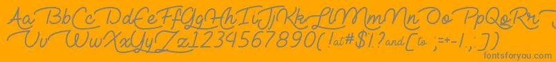 LieToMeOtf-Schriftart – Graue Schriften auf orangefarbenem Hintergrund