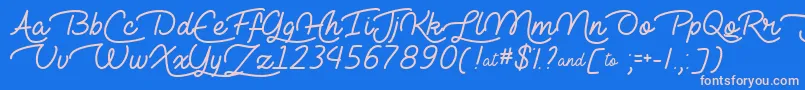 LieToMeOtf Font – Pink Fonts on Blue Background