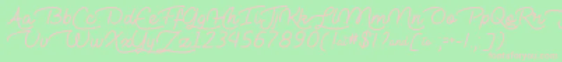 LieToMeOtf Font – Pink Fonts on Green Background