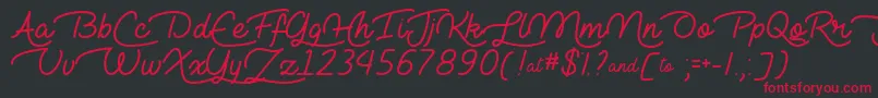 フォントLieToMeOtf – 黒い背景に赤い文字