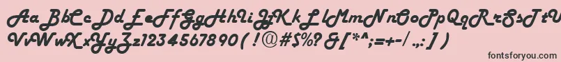 Weitere Informationen zur Fiftyhvy-Schriftart Fiftyhvy-Schriftart – Schwarze Schriften auf rosa Hintergrund