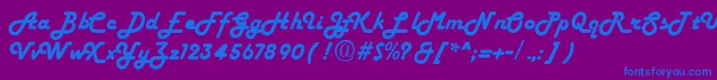 Fiftyhvy Font – Blue Fonts on Purple Background