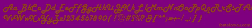 Fiftyhvy Font – Brown Fonts on Purple Background